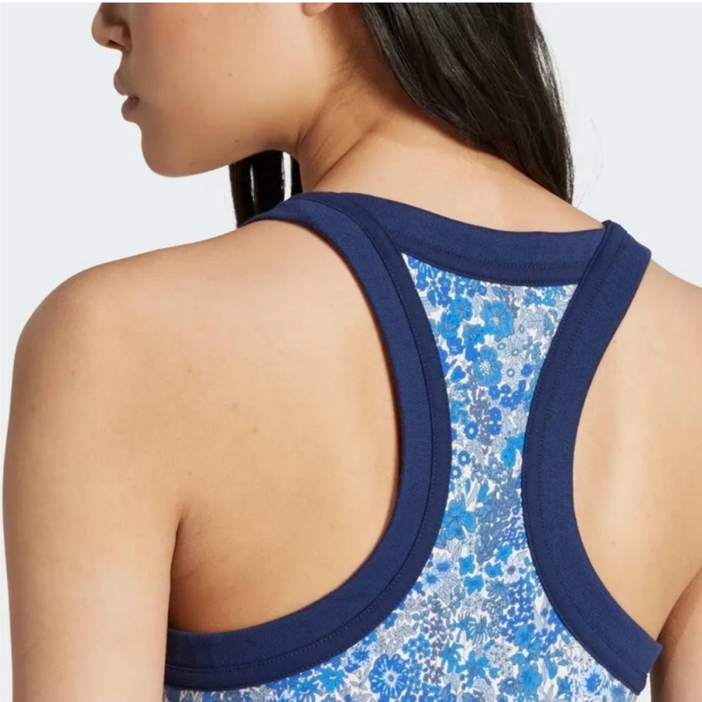 adidas Blue Floral Racerback Maxi Dress - Picture 3 of 4
